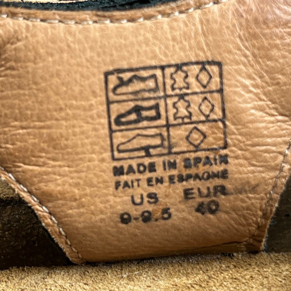 Taos Trulie Sandal Womens 9-9.5 (Eur 40) Strappy Black Woven Leather Cork Wedge - Picture 14 of 16